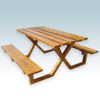 Cross Comfort Picnic Table (Slatted Top)