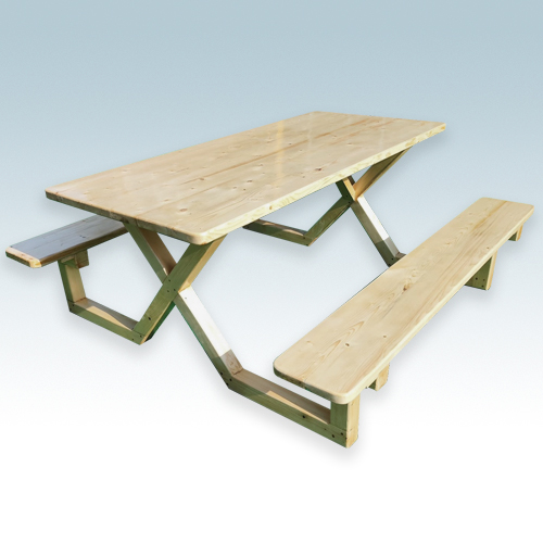 Cross Comfort Picnic Table (Solid Top)